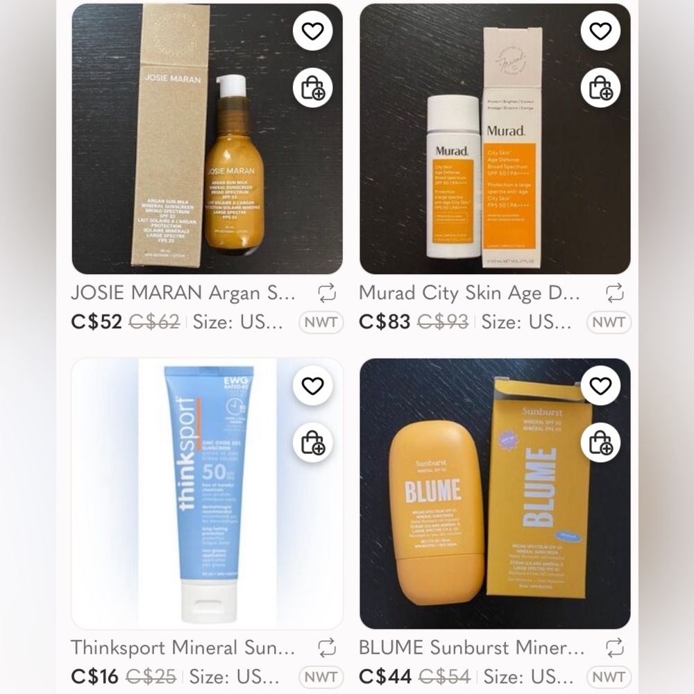 Suncreen Bundle (Josie Maran, Murad, Think Sport, Blume)